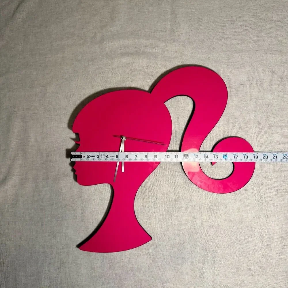 Barbie Hot Pink Silhouette Wall Clock Mattel Barbiecore Decor